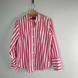 J. Crew  Pink and White Striped Button Down Shirt